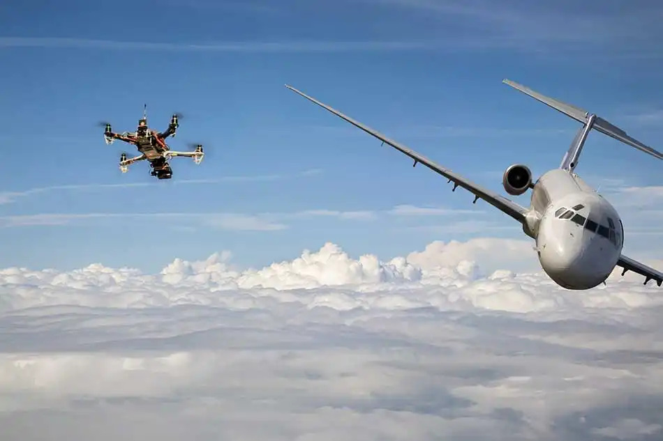 Drone hitting airplane store