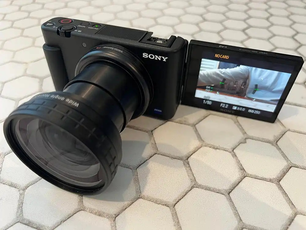 sony camera flip up screen